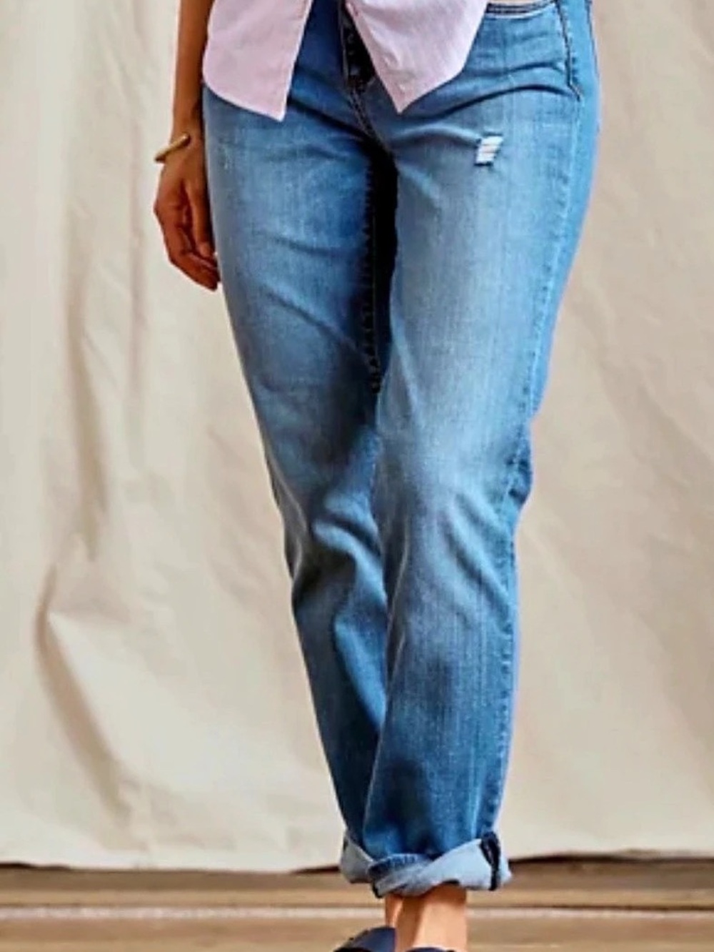 KUT From The Kloth Boyfriend Jeans Womens 16 Medium Wash Distressed
Denim